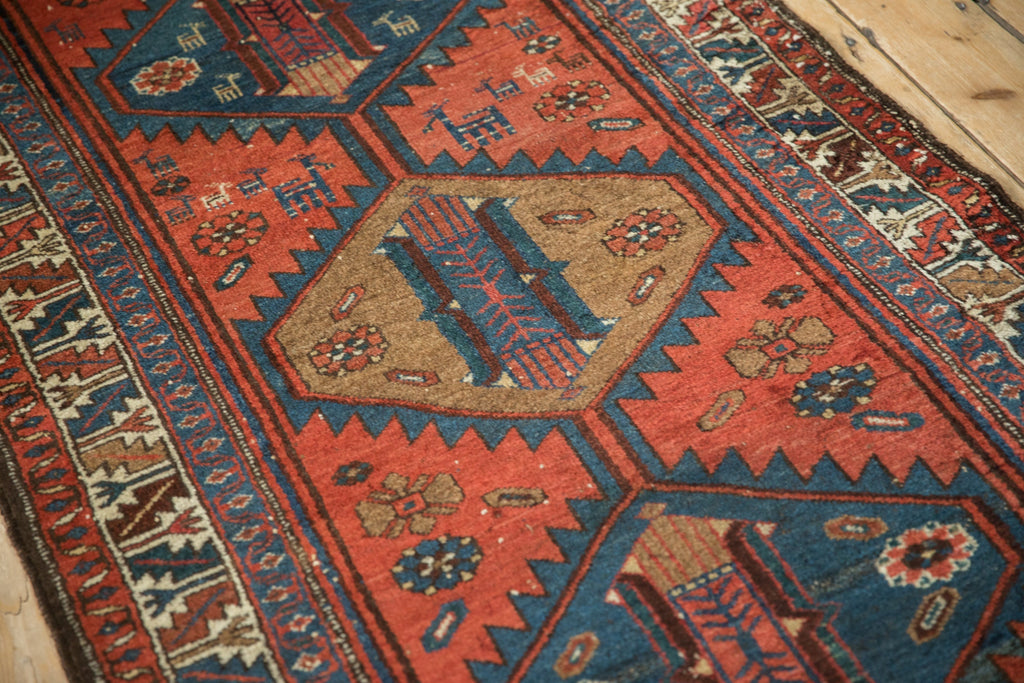 3.5x9 Vintage Kurdish Hamadan Rug Runner