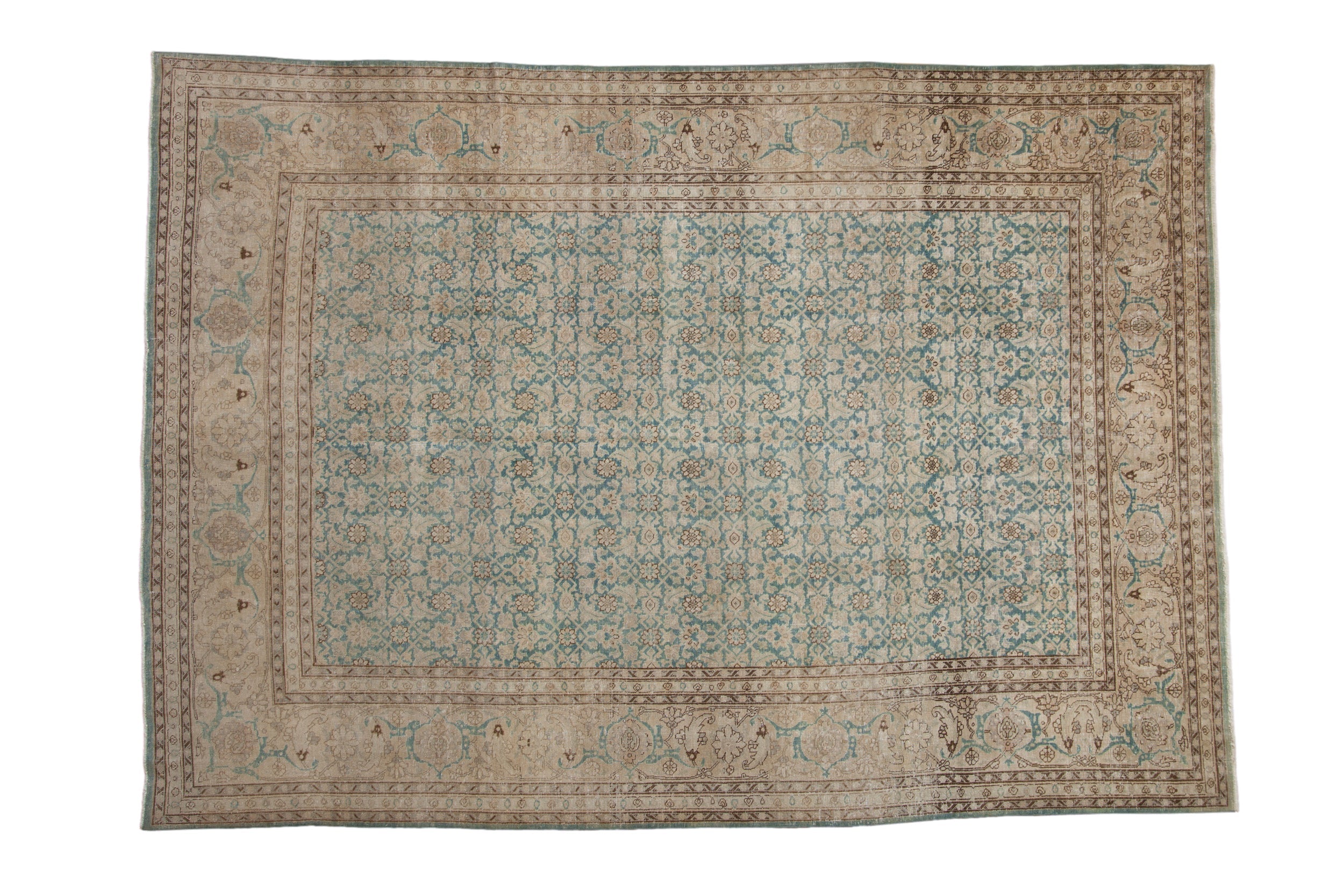 7x10 Vintage Distressed Tabriz Carpet