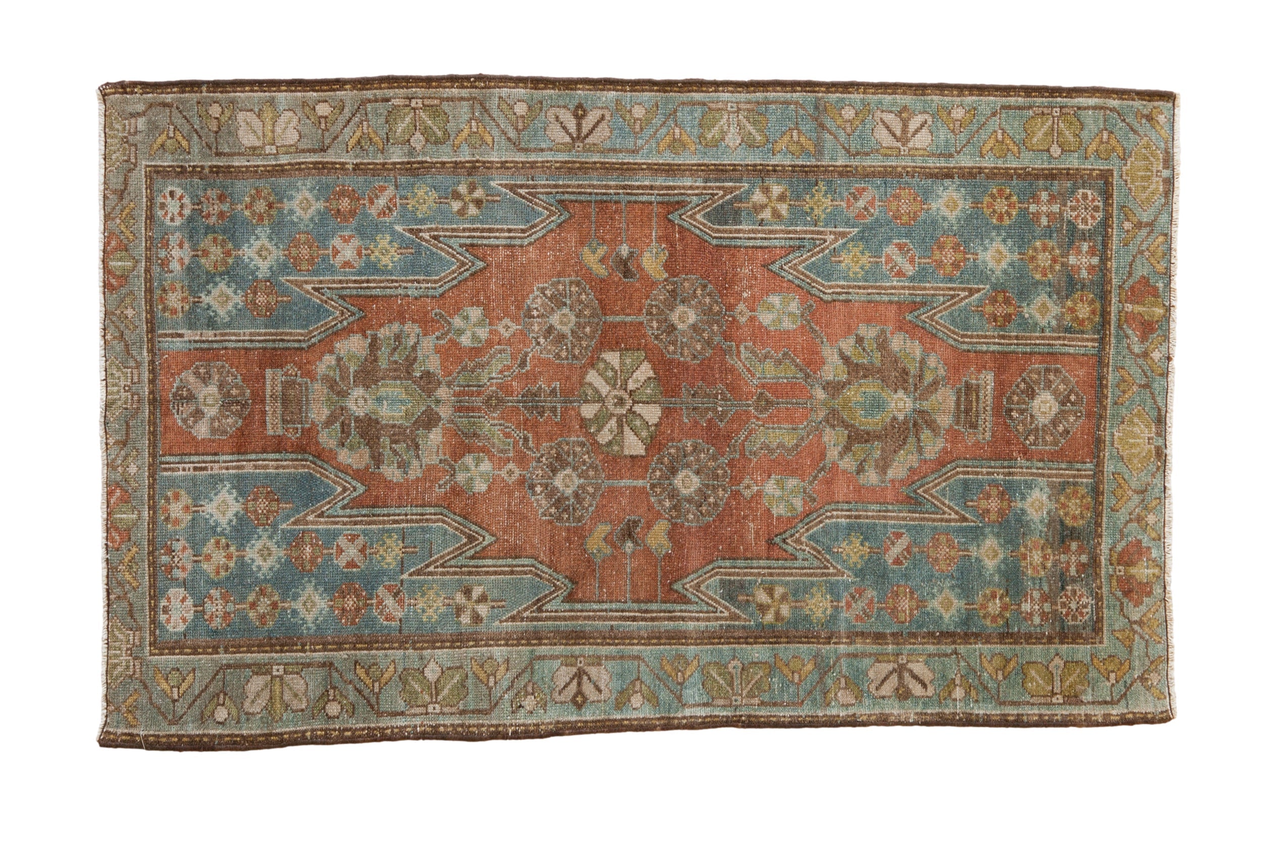 2.5x4 Vintage Distressed Mazlaghan Rug