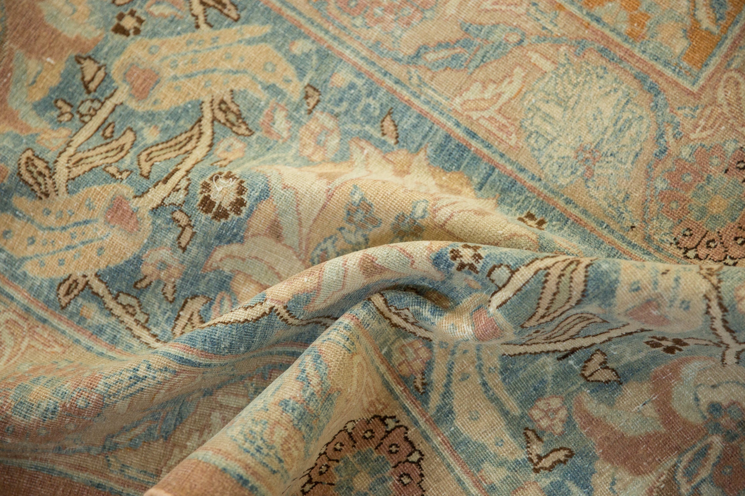 10.5x18.5 Vintage Distressed Tabriz Carpet
