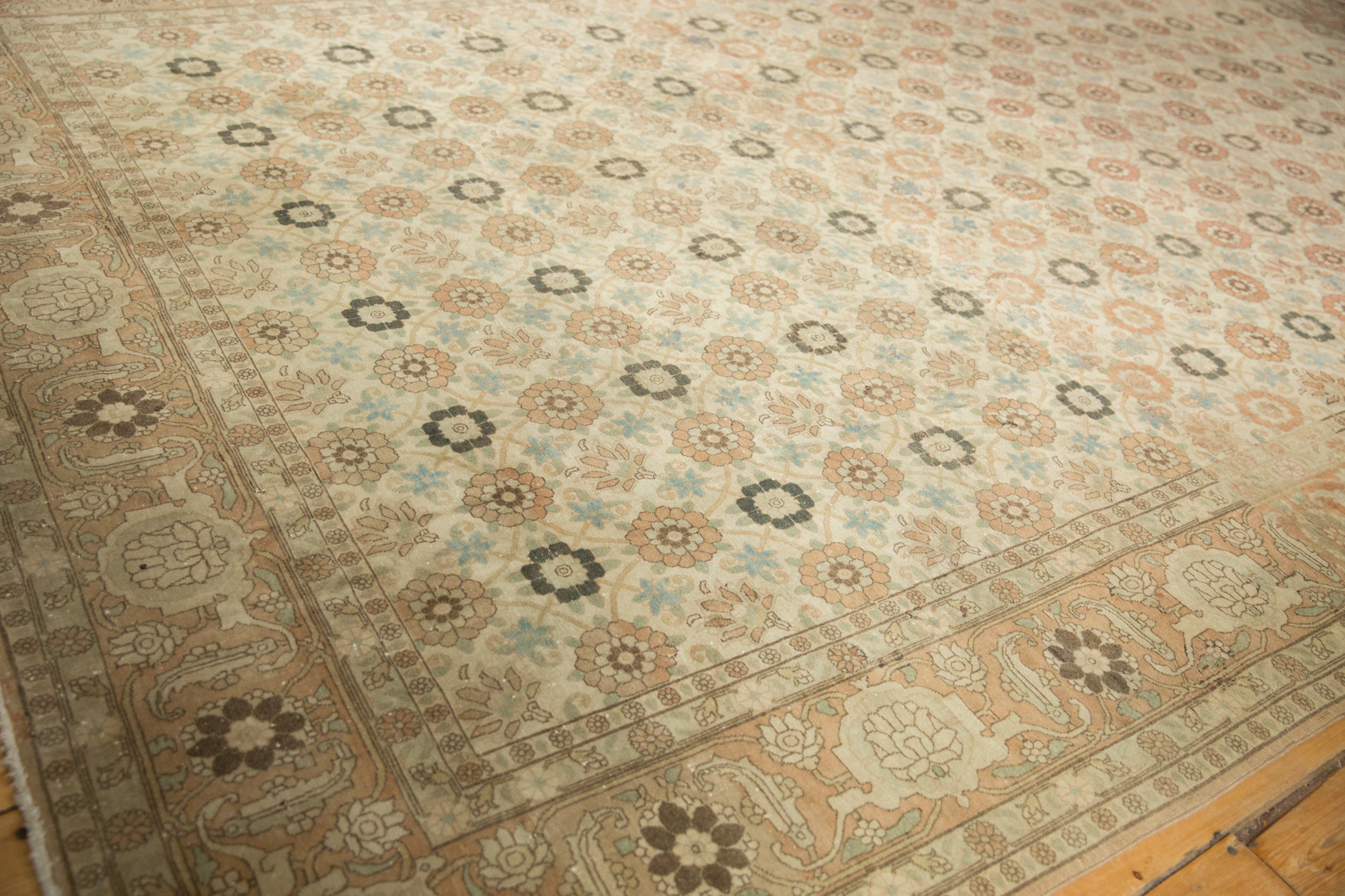 8.5x12.5 Vintage Distressed Qom Carpet