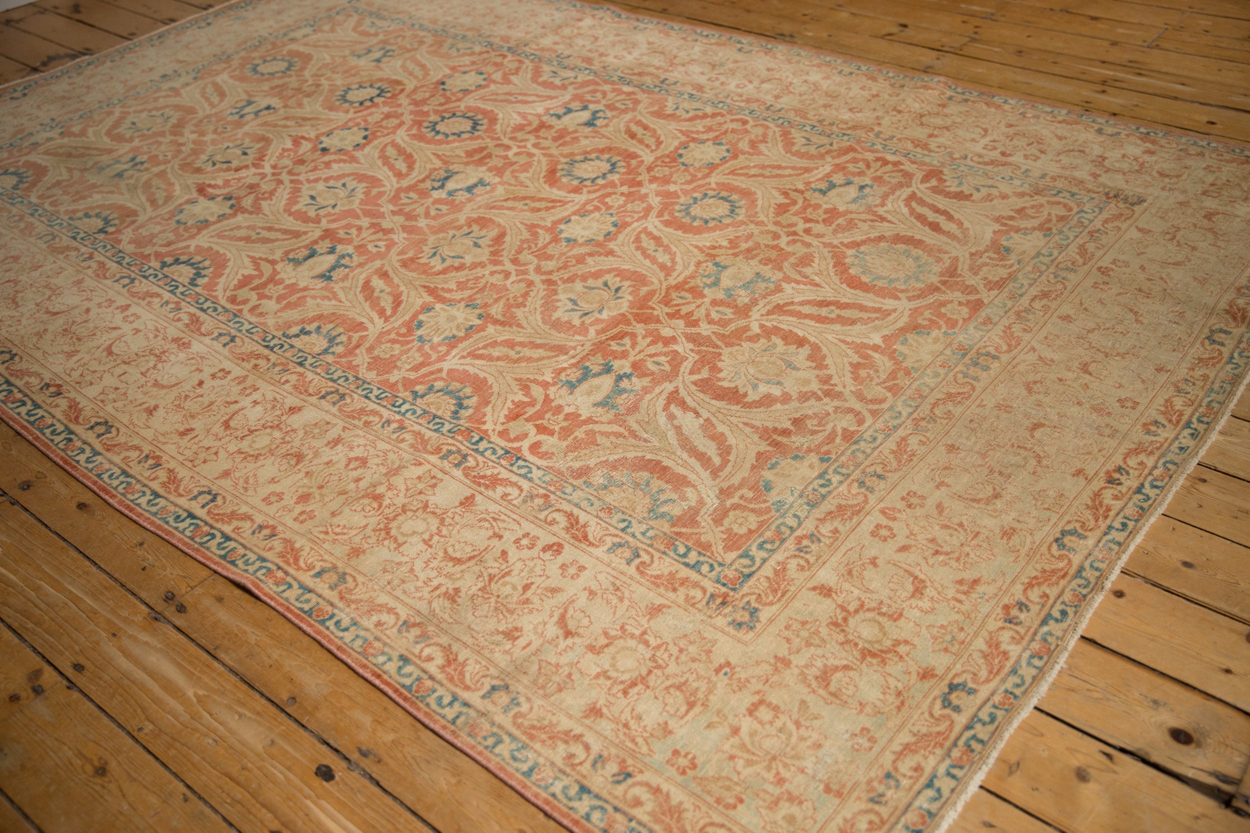 7x10 Vintage Distressed Kashan Carpet