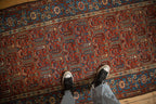 3.5x9.5 Antique Fine Kurdish Hamadan Rug Runner