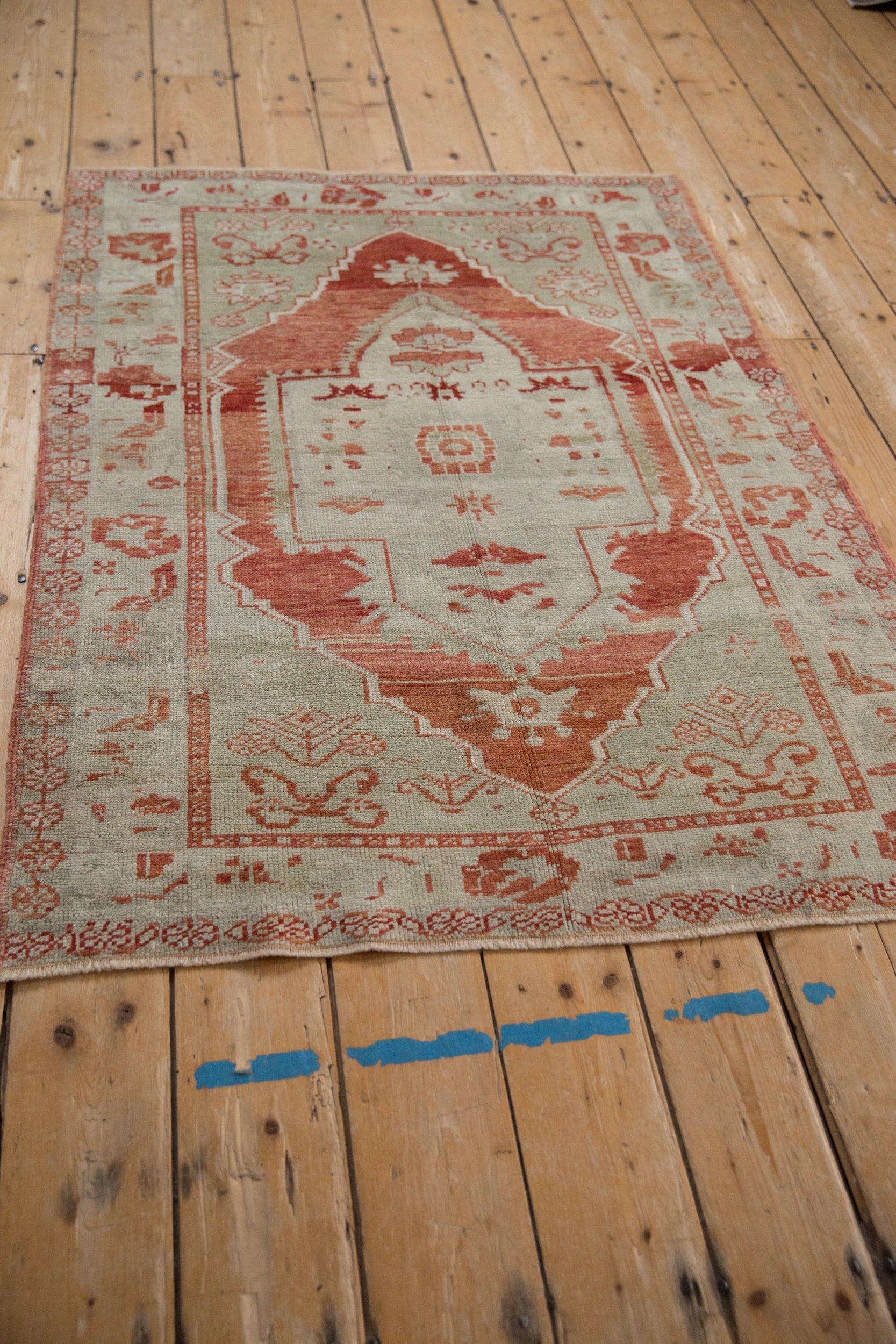 3.5x4.5 Vintage Distressed Oushak Square Rug