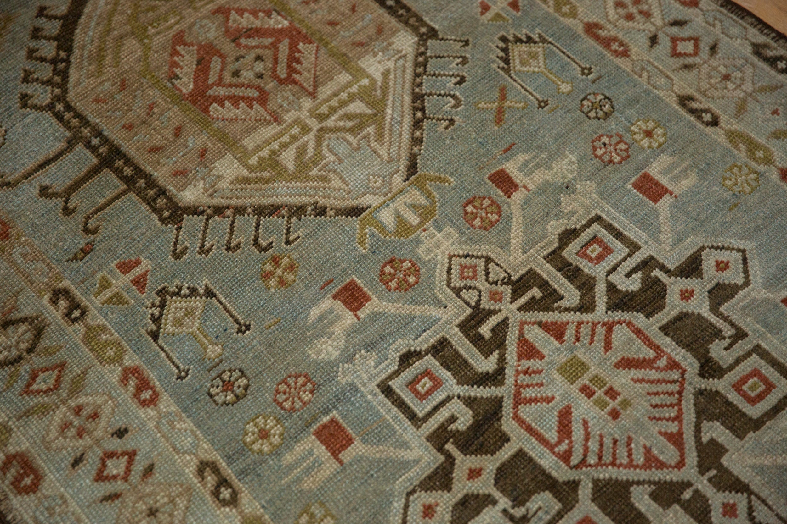 3.5x17 Vintage Distressed Karaja Rug Runner