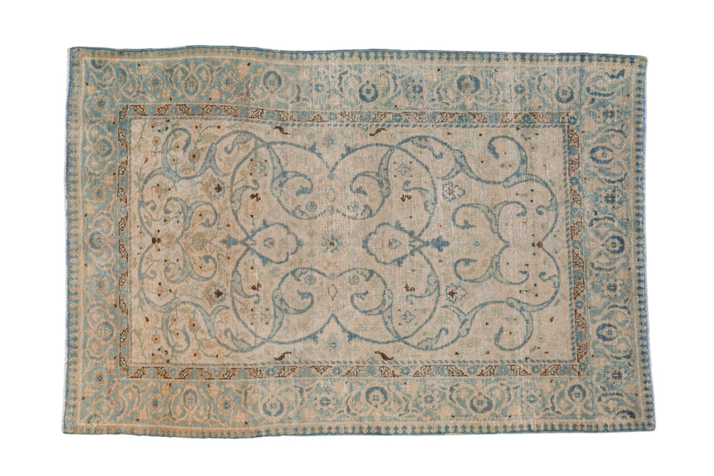 2.5x4 Vintage Distressed Tabriz Rug