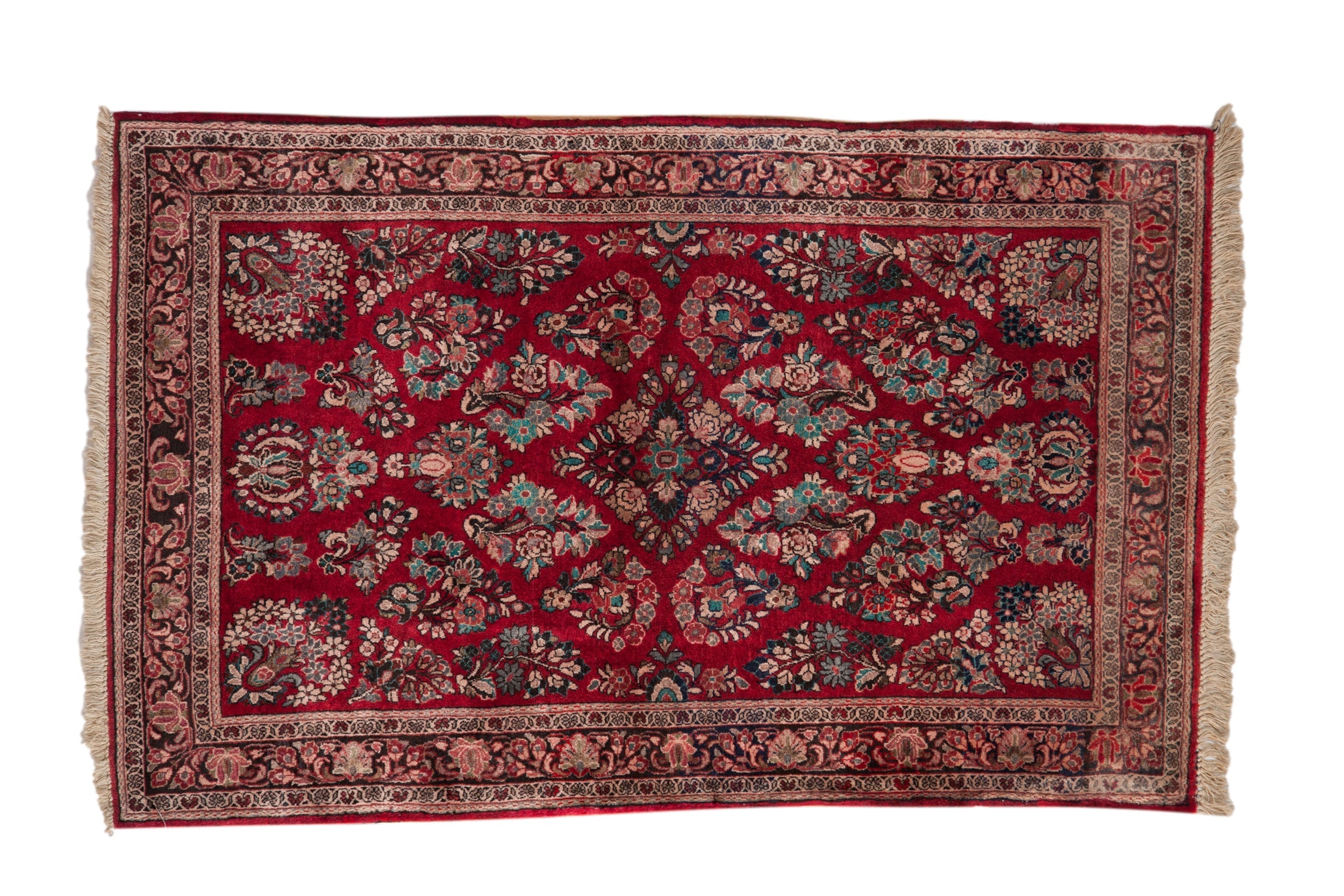 3.5x5 Vintage Fine Sarouk Rug