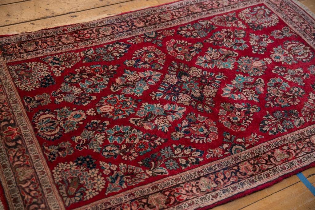 3.5x5 Vintage Fine Sarouk Rug