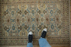 3.5x4.5 Vintage Distressed Tabriz Square Rug