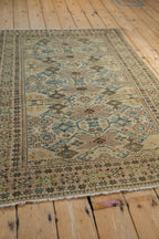 3.5x4.5 Vintage Distressed Tabriz Square Rug