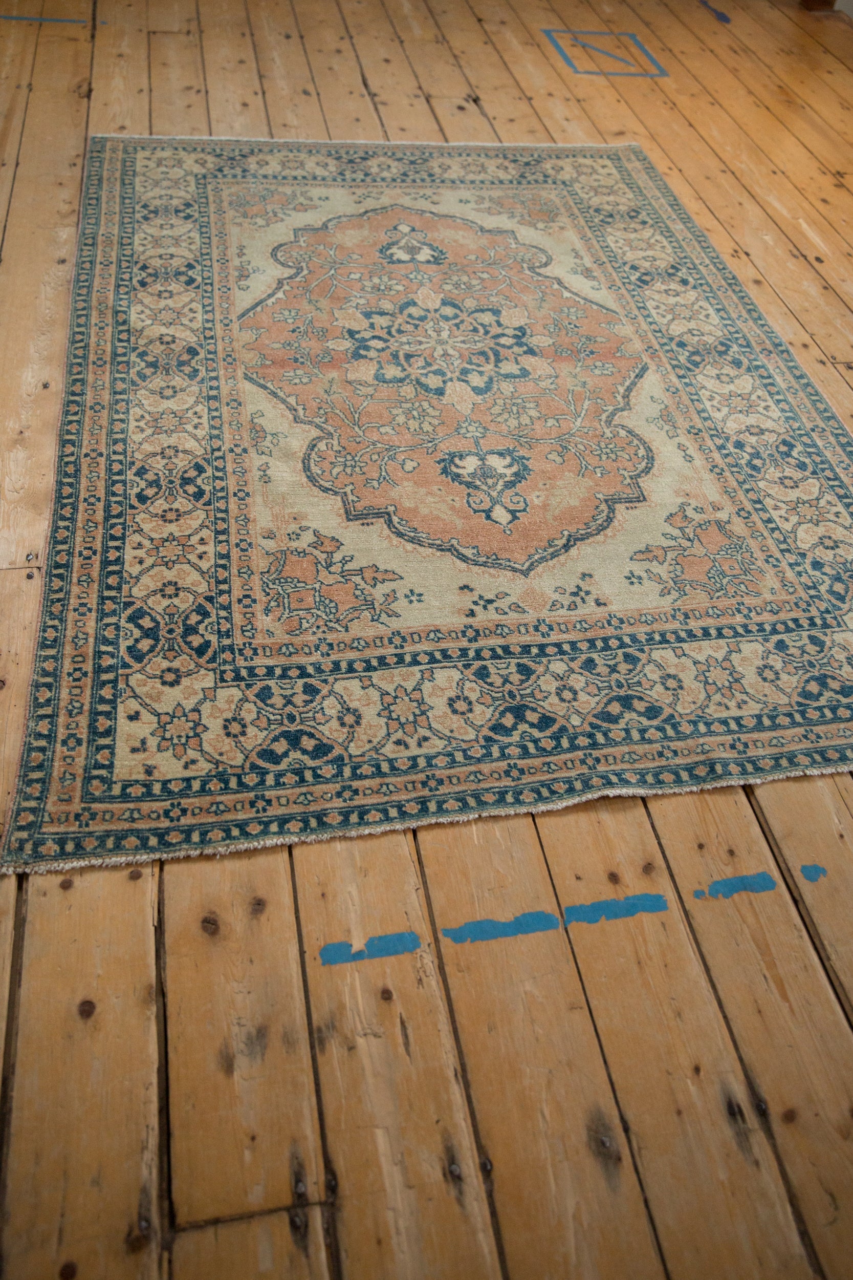4.5x6 Vintage Distressed Tabriz Rug