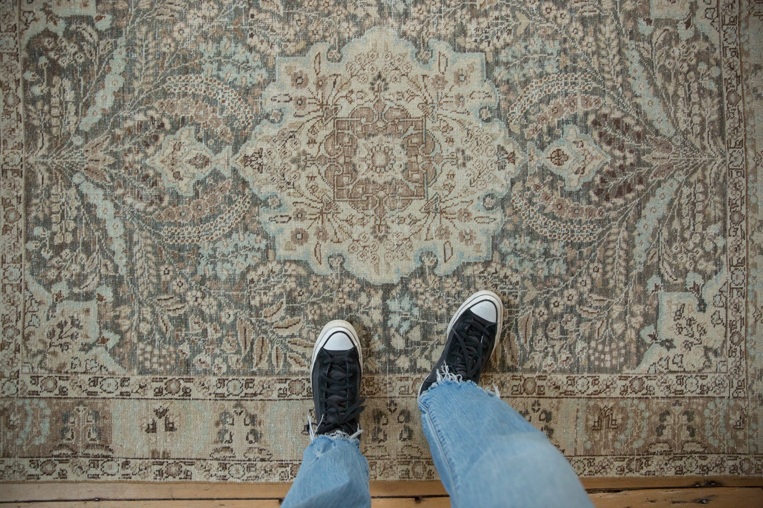4.5x6 Vintage Distressed Tabriz Rug