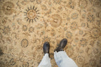 8.5x11.5 Vintage Distressed Kashan Carpet