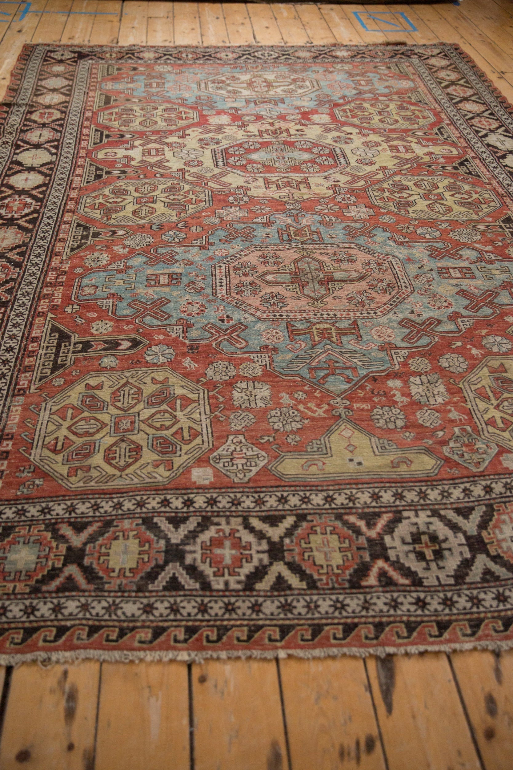 7x10 Antique Caucasian Soumac Carpet