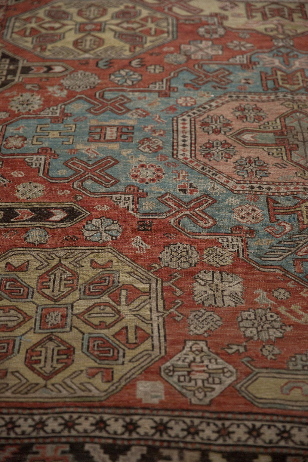 7x10 Antique Caucasian Soumac Carpet