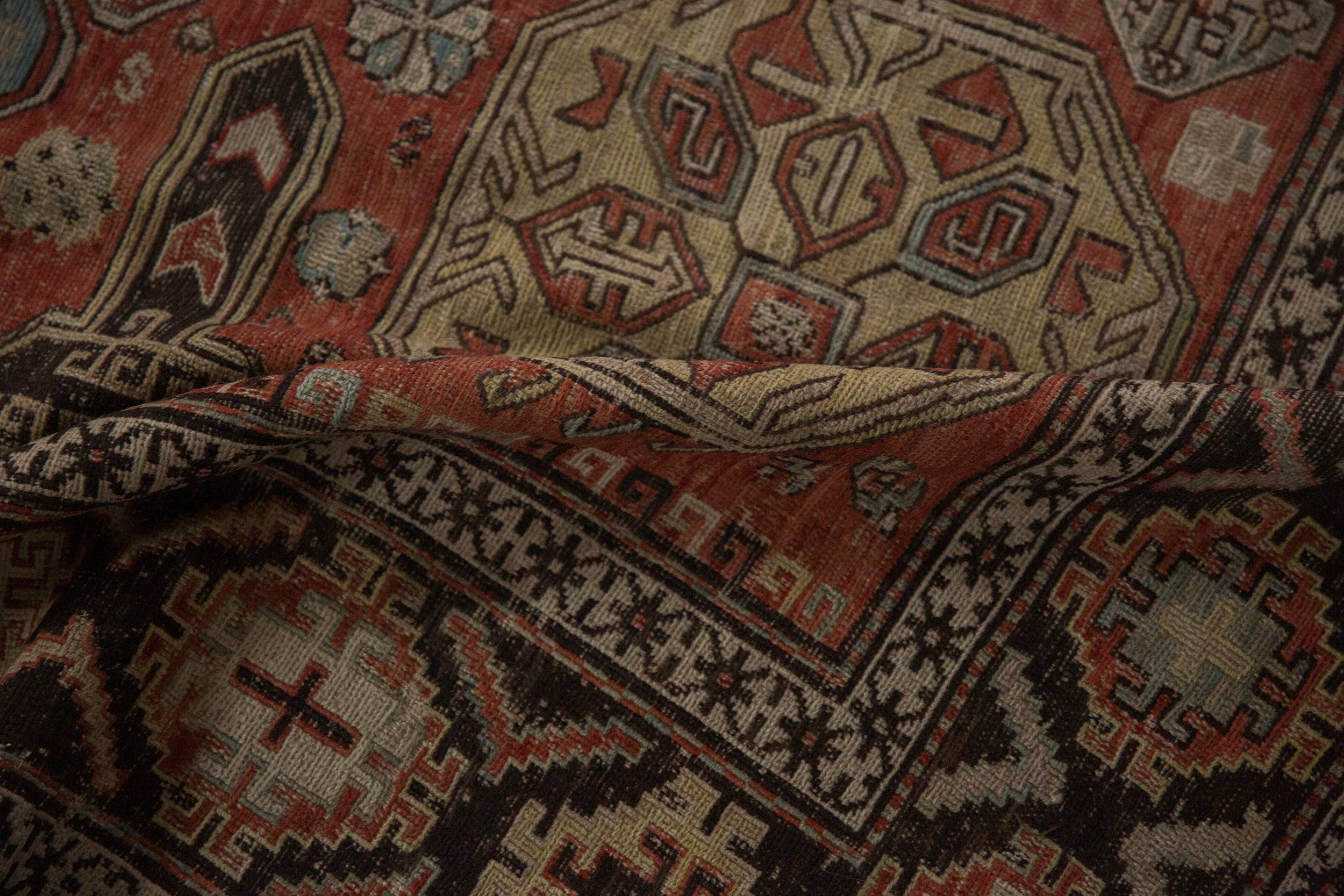 7x10 Antique Caucasian Soumac Carpet
