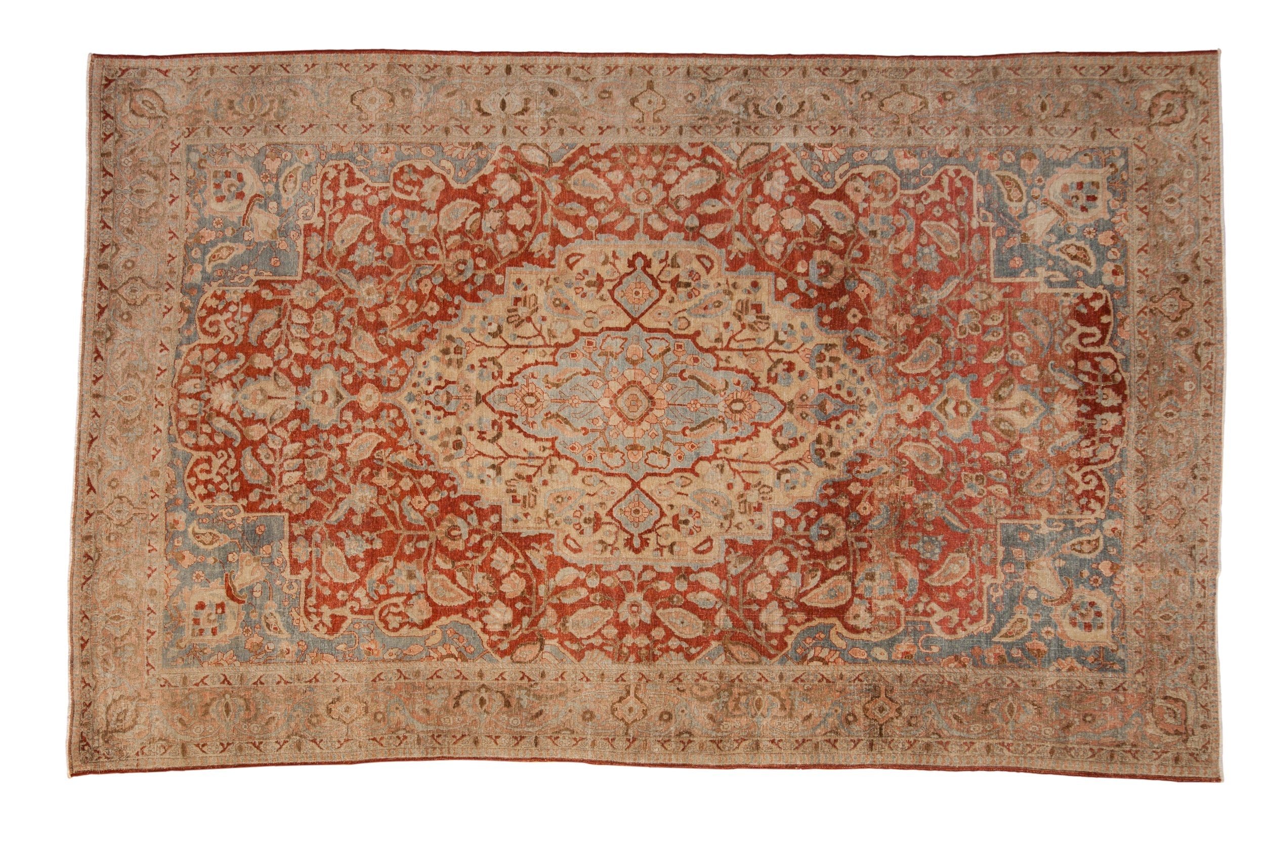 6.5x10.5 Vintage Distressed Tabriz Carpet
