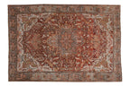 8x11.5 Vintage Distressed Ahar Carpet