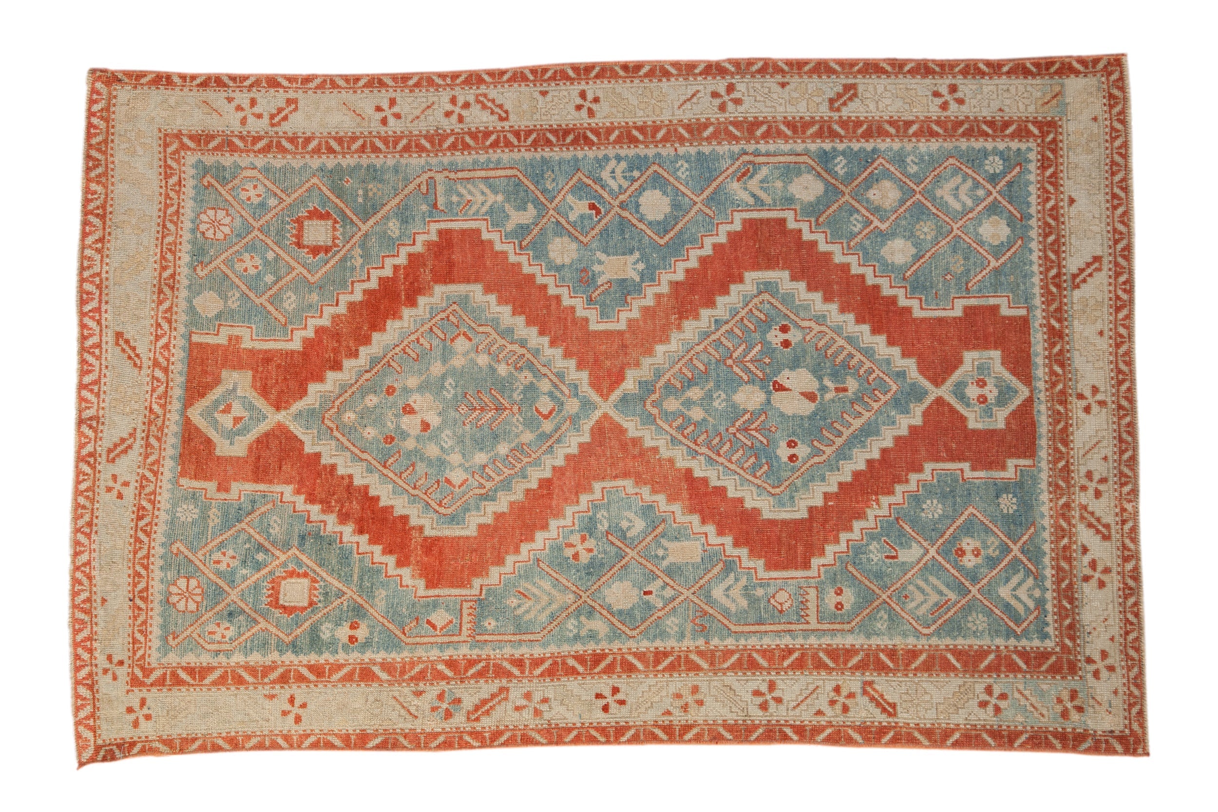 4x6.5 Vintage Distressed Karabagh Rug