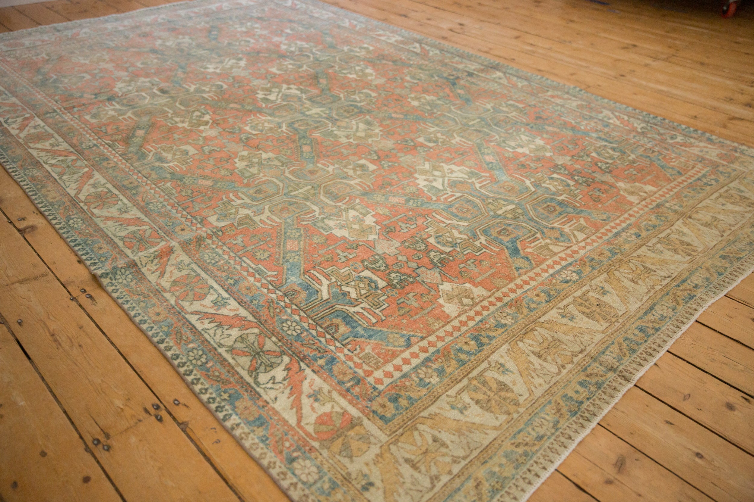 6.5x10 Vintage Distressed Caucasian Carpet