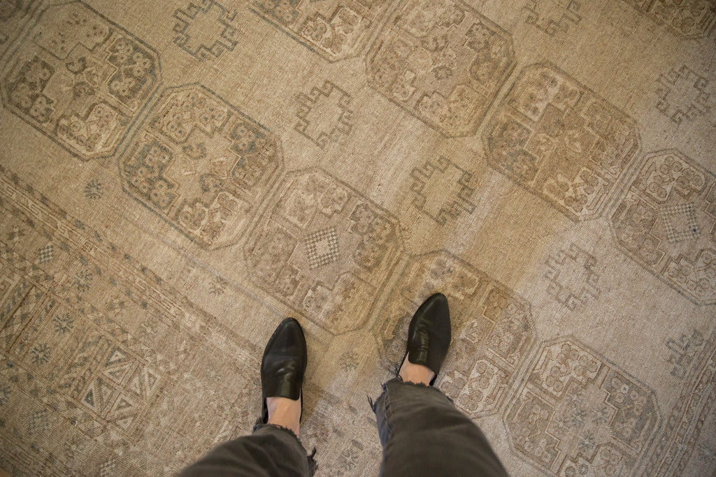 8.5x10.5 Vintage Distressed Ersari Carpet
