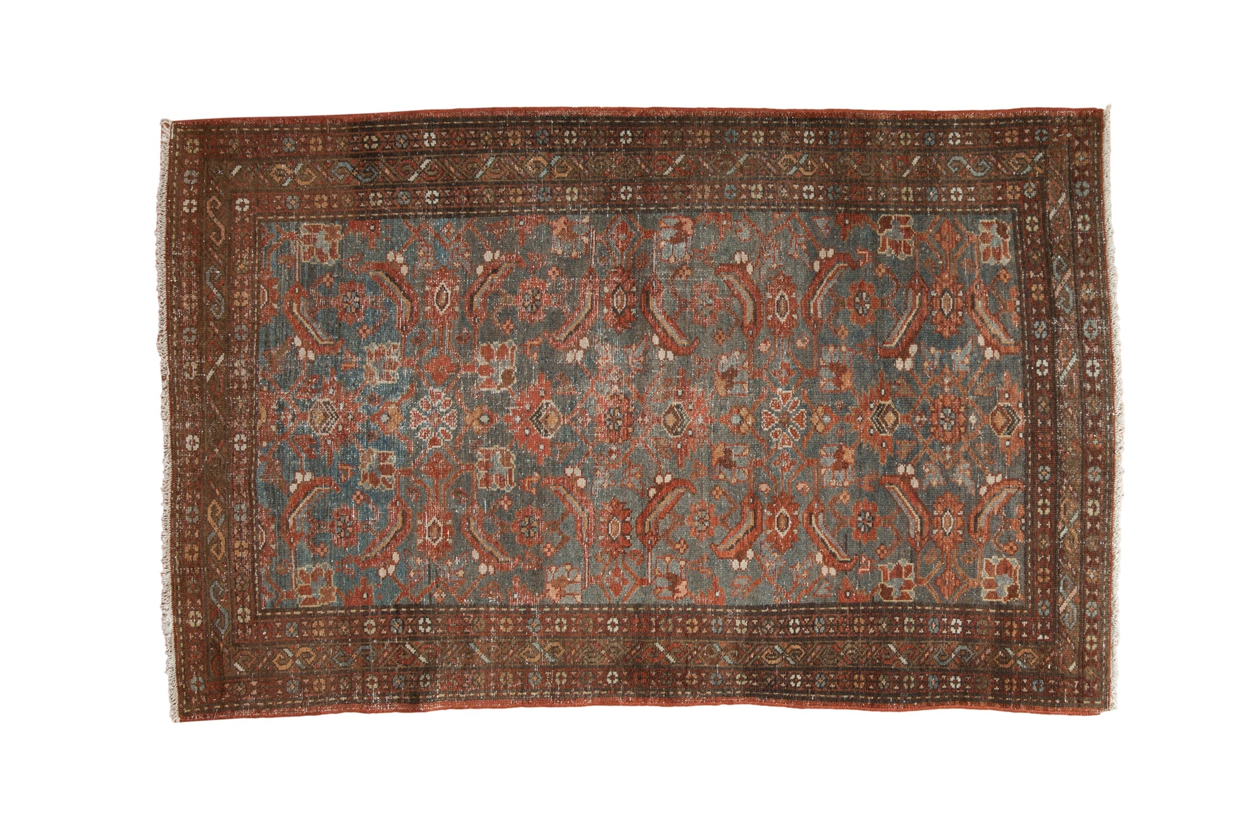 4x6.5 Vintage Distressed Malayer Rug