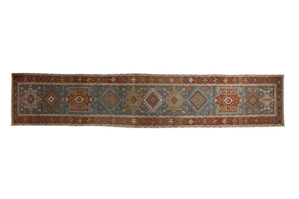 3x14.5 Vintage Distressed Karaja Rug Runner