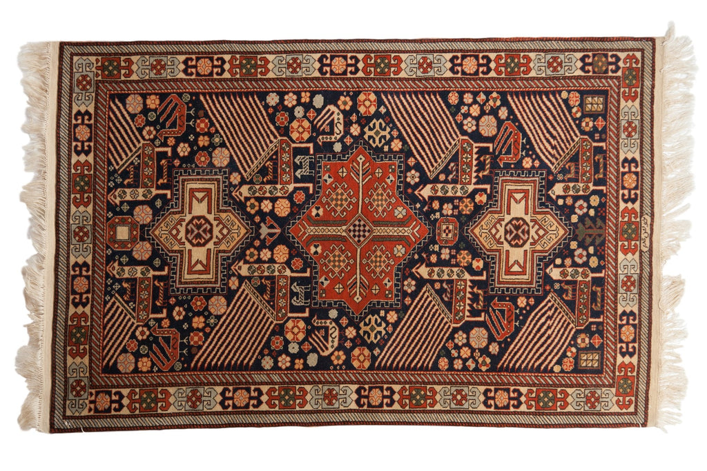 4x6.5 Vintage Romanian Akstafa Design Rug