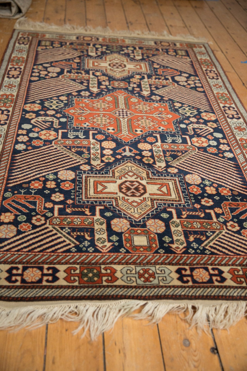4x6.5 Vintage Romanian Akstafa Design Rug