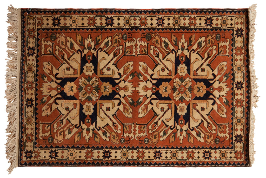 4x6 Vintage Romanian Kazak Design Rug