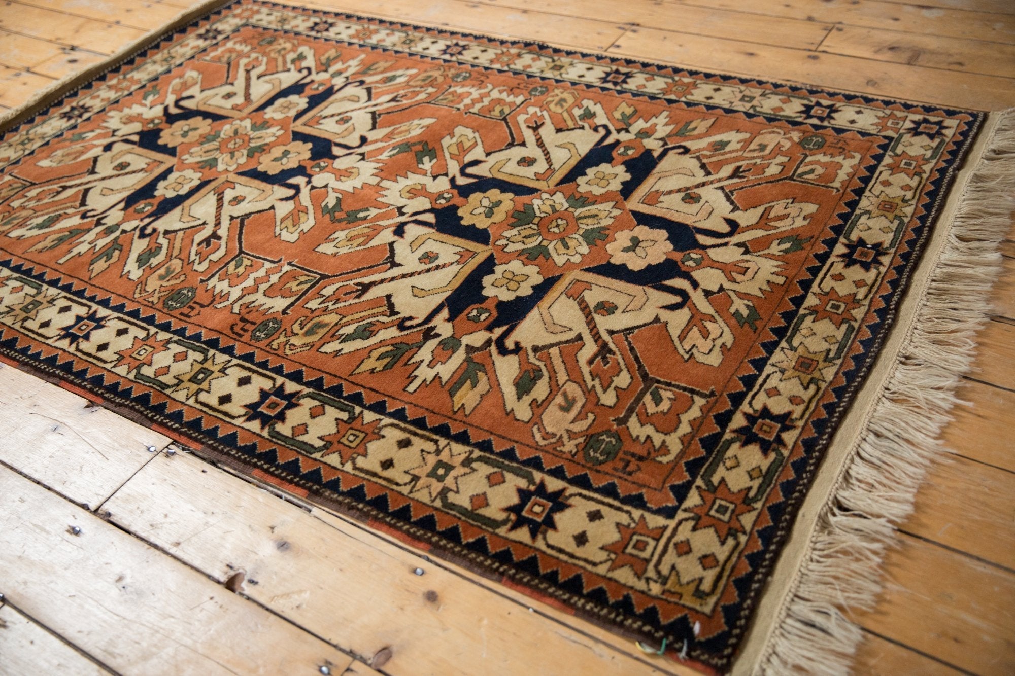 4x6 Vintage Romanian Kazak Design Rug