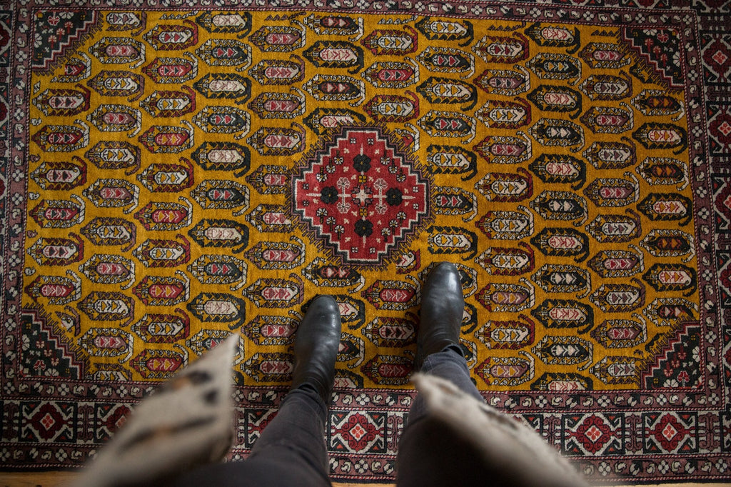 4x6.5 Vintage Romanian Shirvan Design Rug