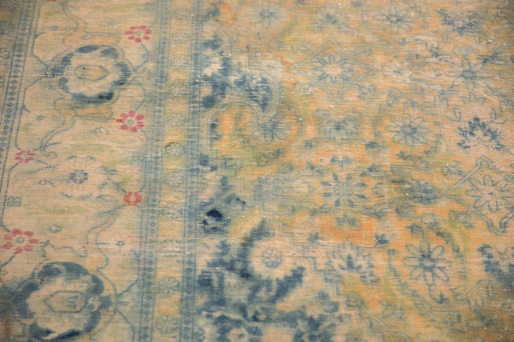 9x14.5 Vintage Distressed Bulgarian Herati Design Carpet