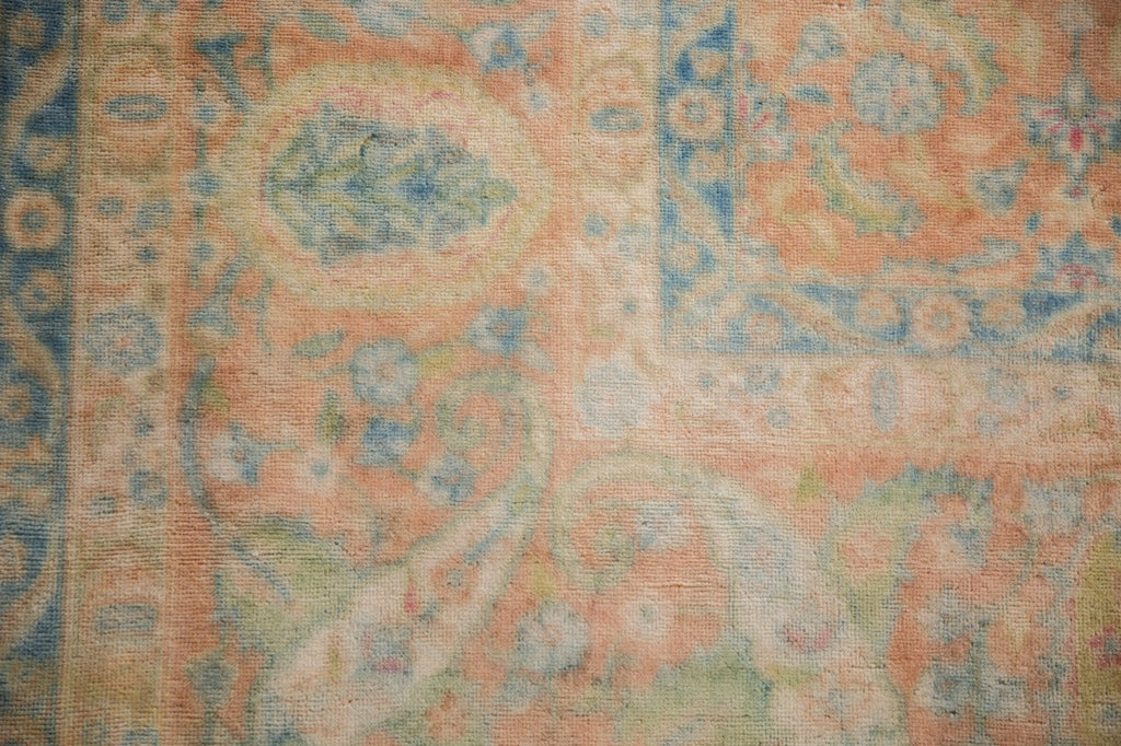 10x14 Vintage Distressed Bulgarian Herati Design Carpet