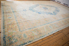 10x14 Vintage Distressed Bulgarian Herati Design Carpet