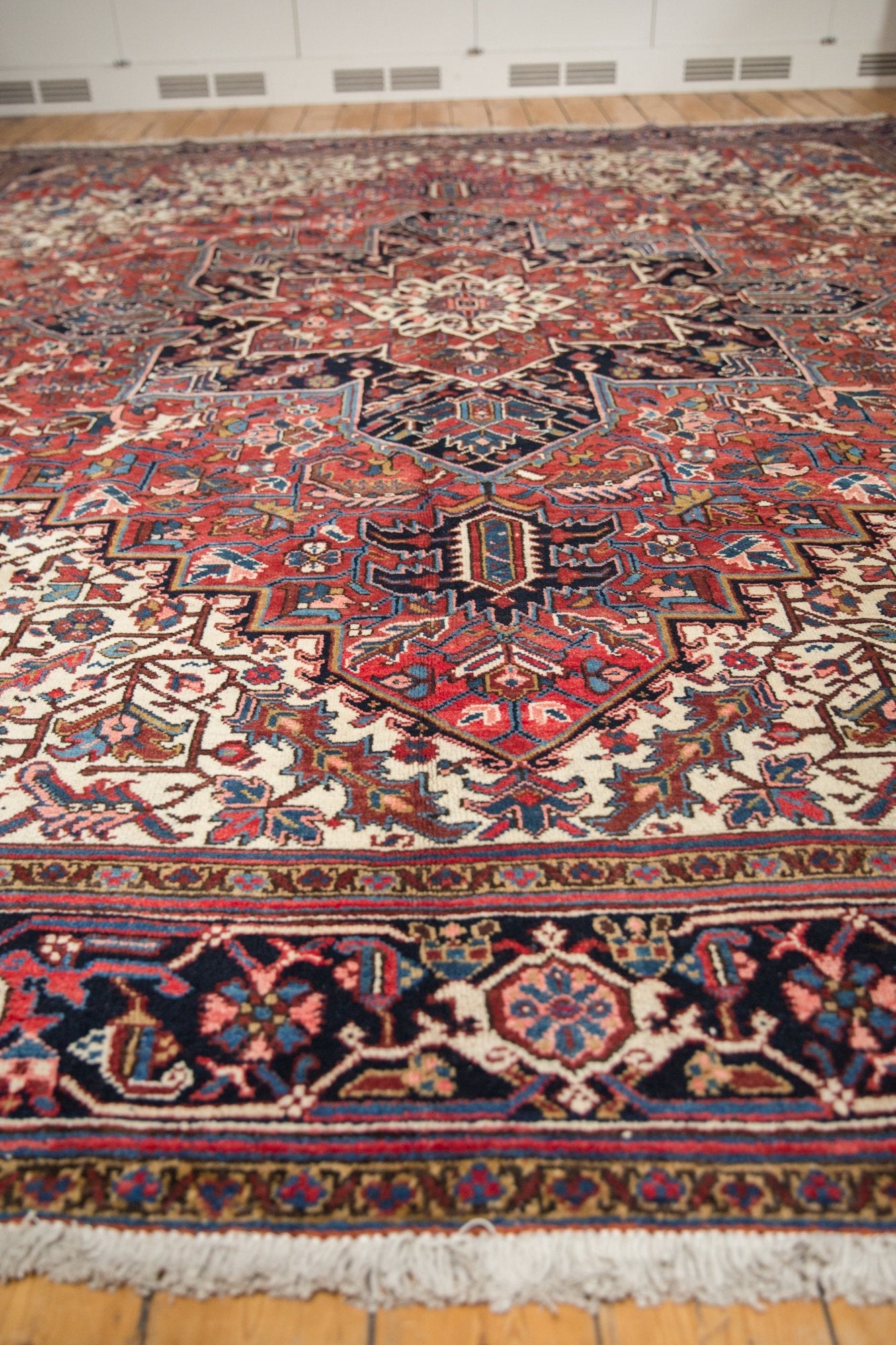 11.5x12.5 Vintage Heriz Square Carpet