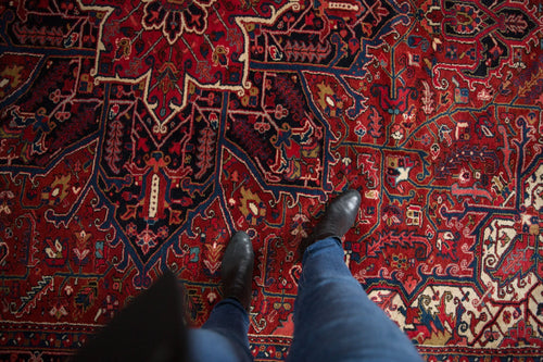 10x13 Vintage Heriz Carpet