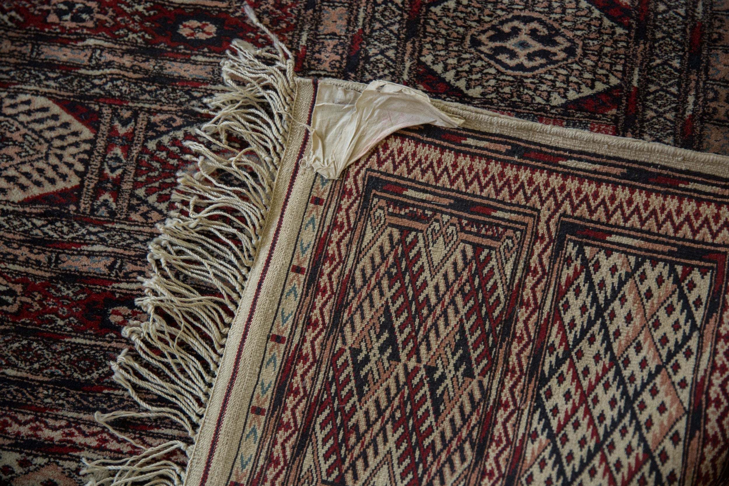 12.5x12.5 Vintage Fine Pakistani Bokhara Design Square Carpet