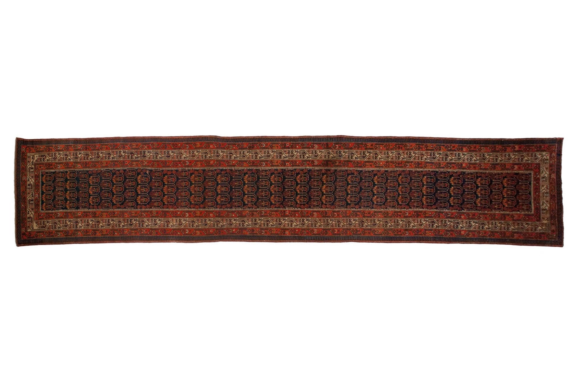 3.5x20.5 Vintage Hamadan Rug Runner