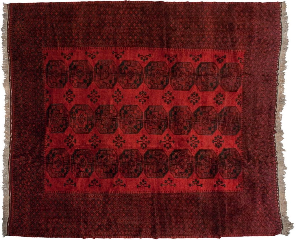 11.5x14 Vintage Afghani Ersari Design Carpet