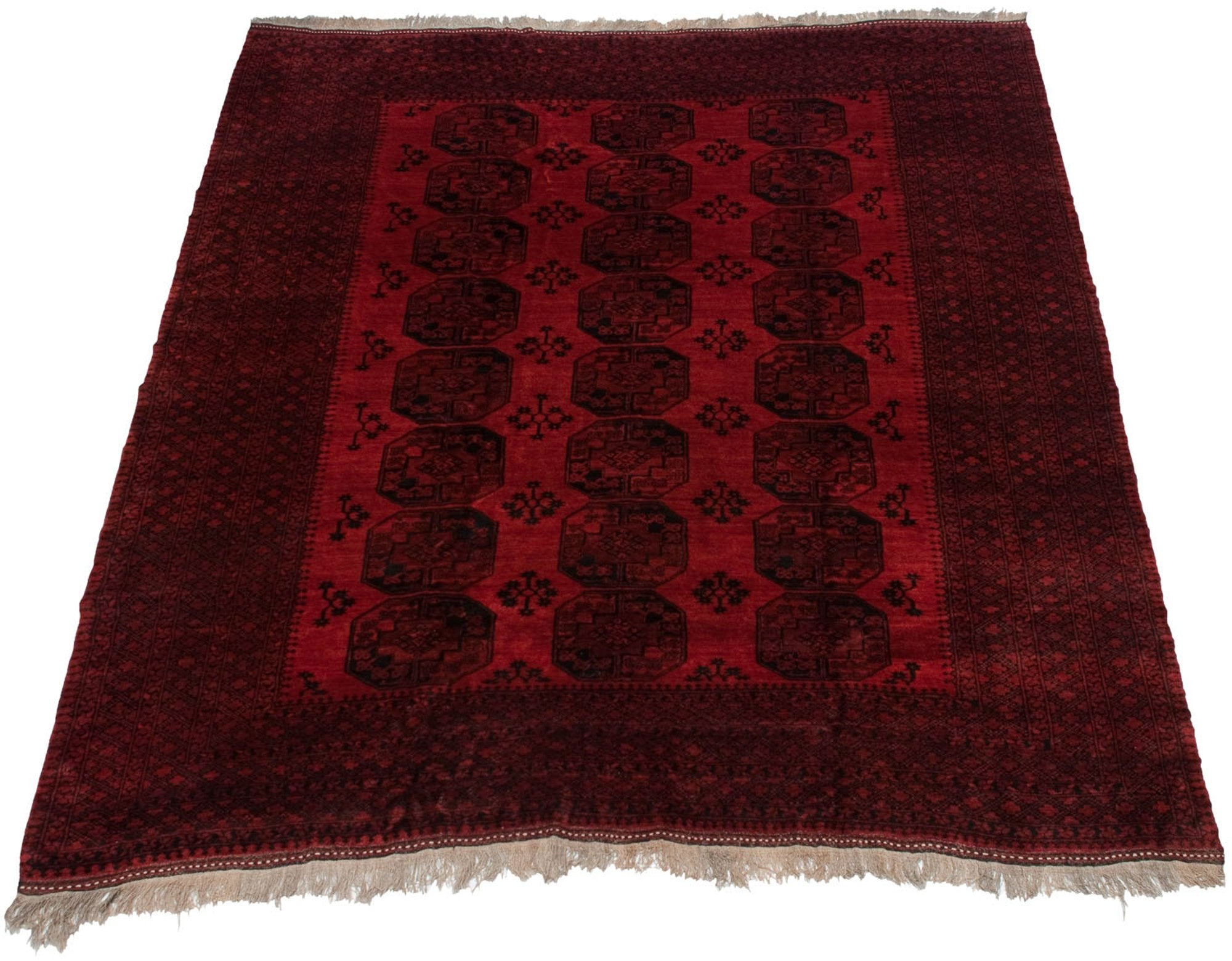 11.5x14 Vintage Afghani Ersari Design Carpet