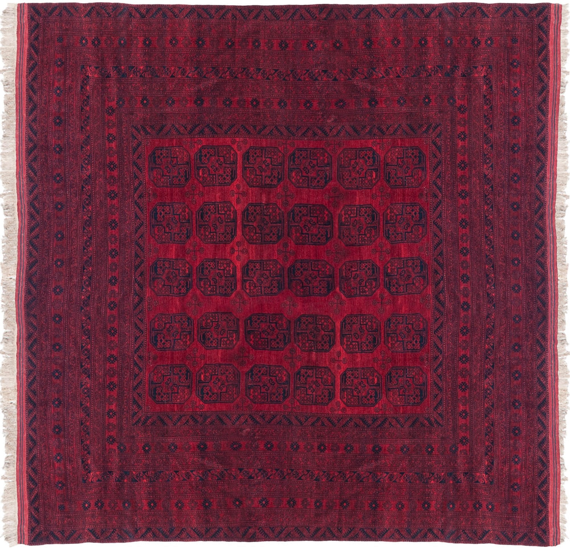 15x15 Vintage Afghani Ersari Design Square Carpet