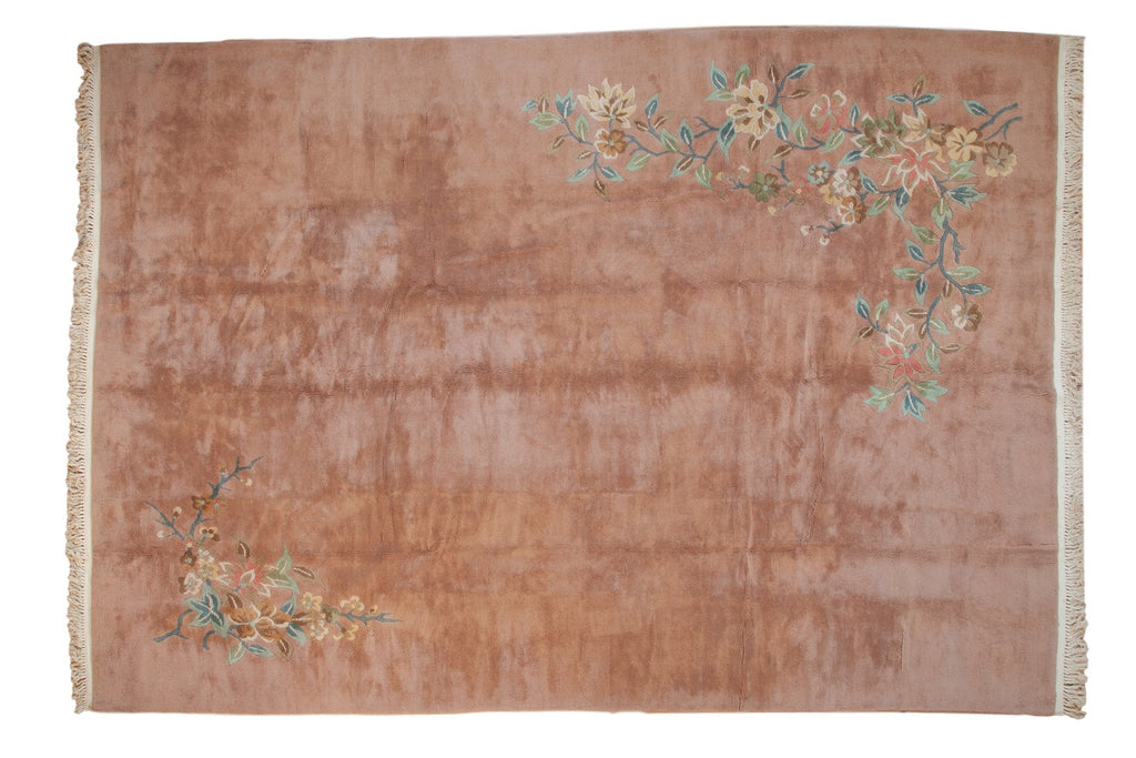RESERVED 8.5x12 Vintage Japanese Art Deco Design Carpet