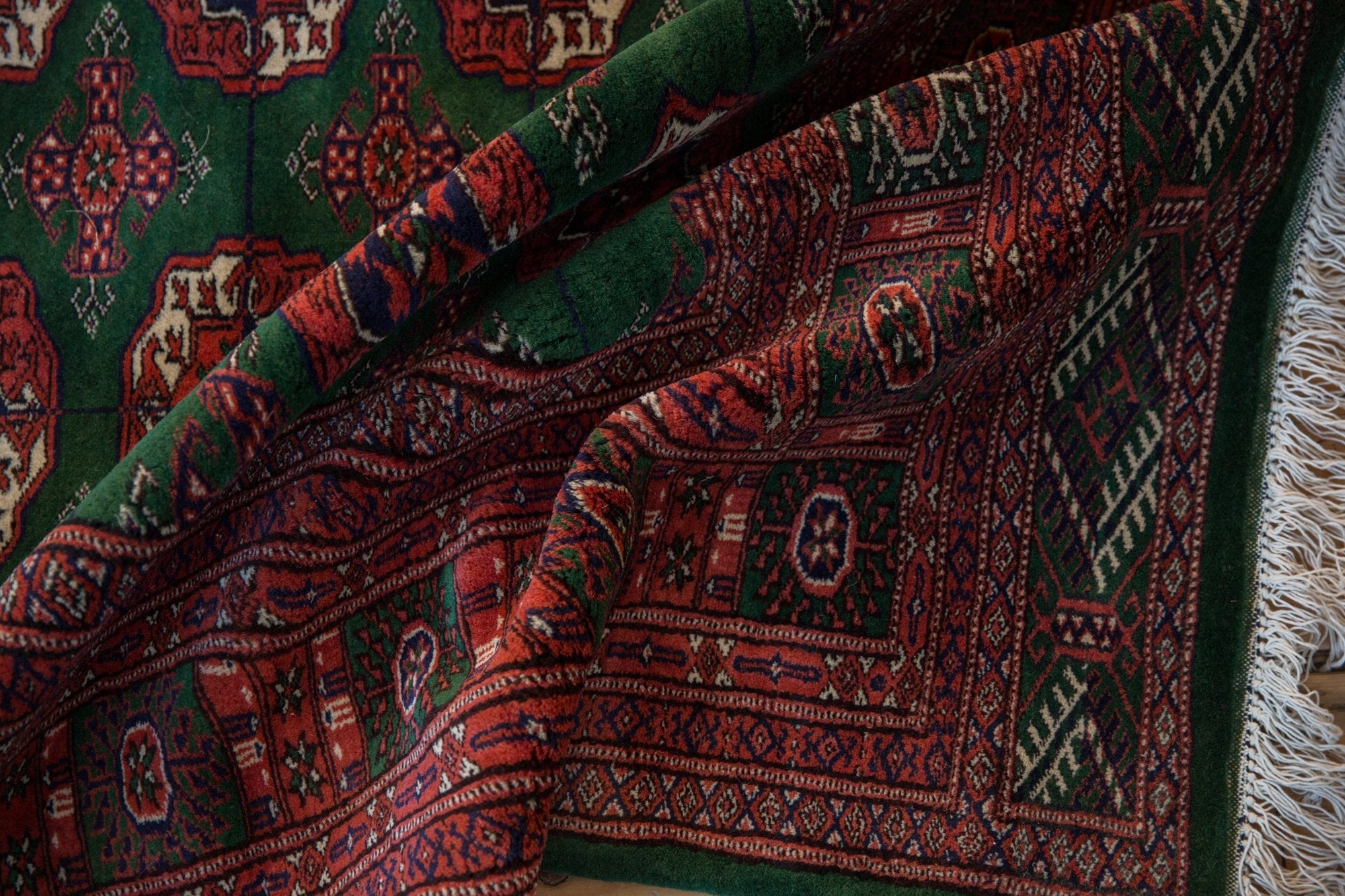 6x6.5 Vintage Fine Pakistani Bokhara Design Square Carpet