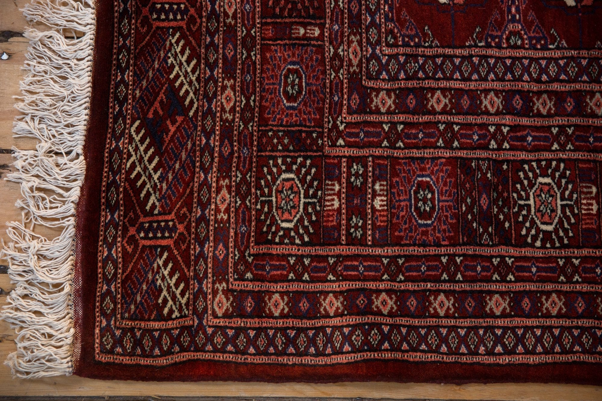 6x6.5 Vintage Fine Pakistani Bokhara Design Square Carpet