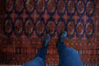 6.5x6.5 Vintage Fine Pakistani Bokhara Design Square Carpet