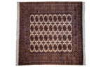 6.5x7 Vintage Fine Pakistani Bokhara Design Square Carpet