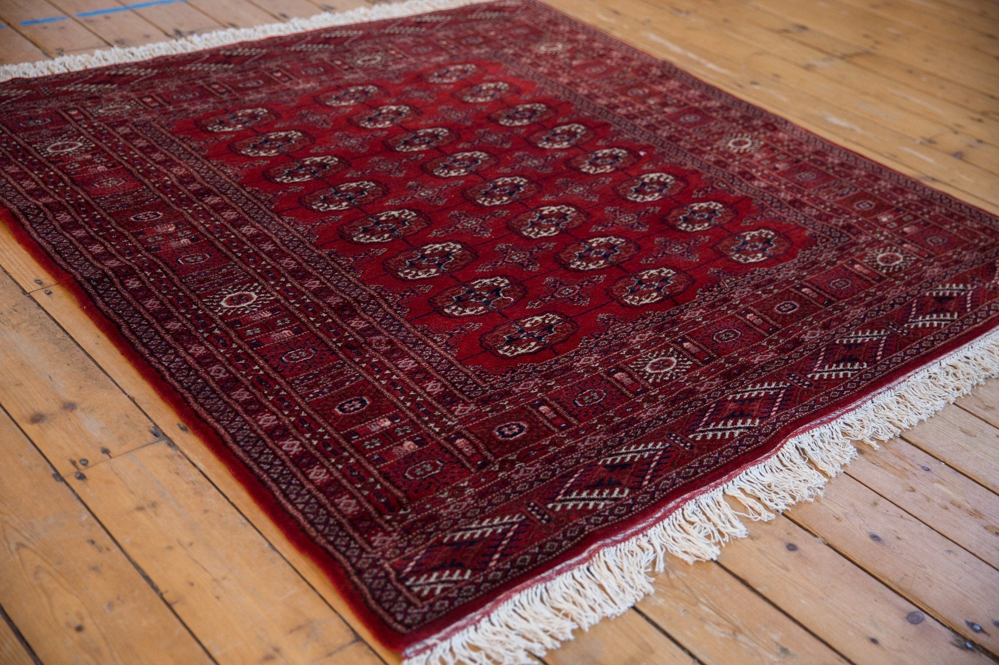 5x5.5 Vintage Fine Pakistani Bokhara Design Square Rug