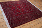 5x5.5 Vintage Fine Pakistani Bokhara Design Square Rug