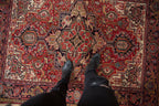 5x6 Vintage Heriz Square Rug